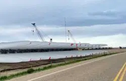 Wind turbine blades road side