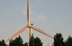 Rhigos mountain wind turbine close up